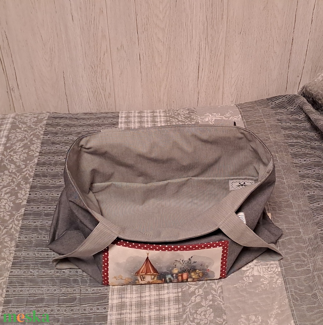 Könyvesház :) szatyor, ökotáska, válltáska - táska & tok - bevásárlás & shopper táska - shopper, textiltáska, szatyor - Meska.hu