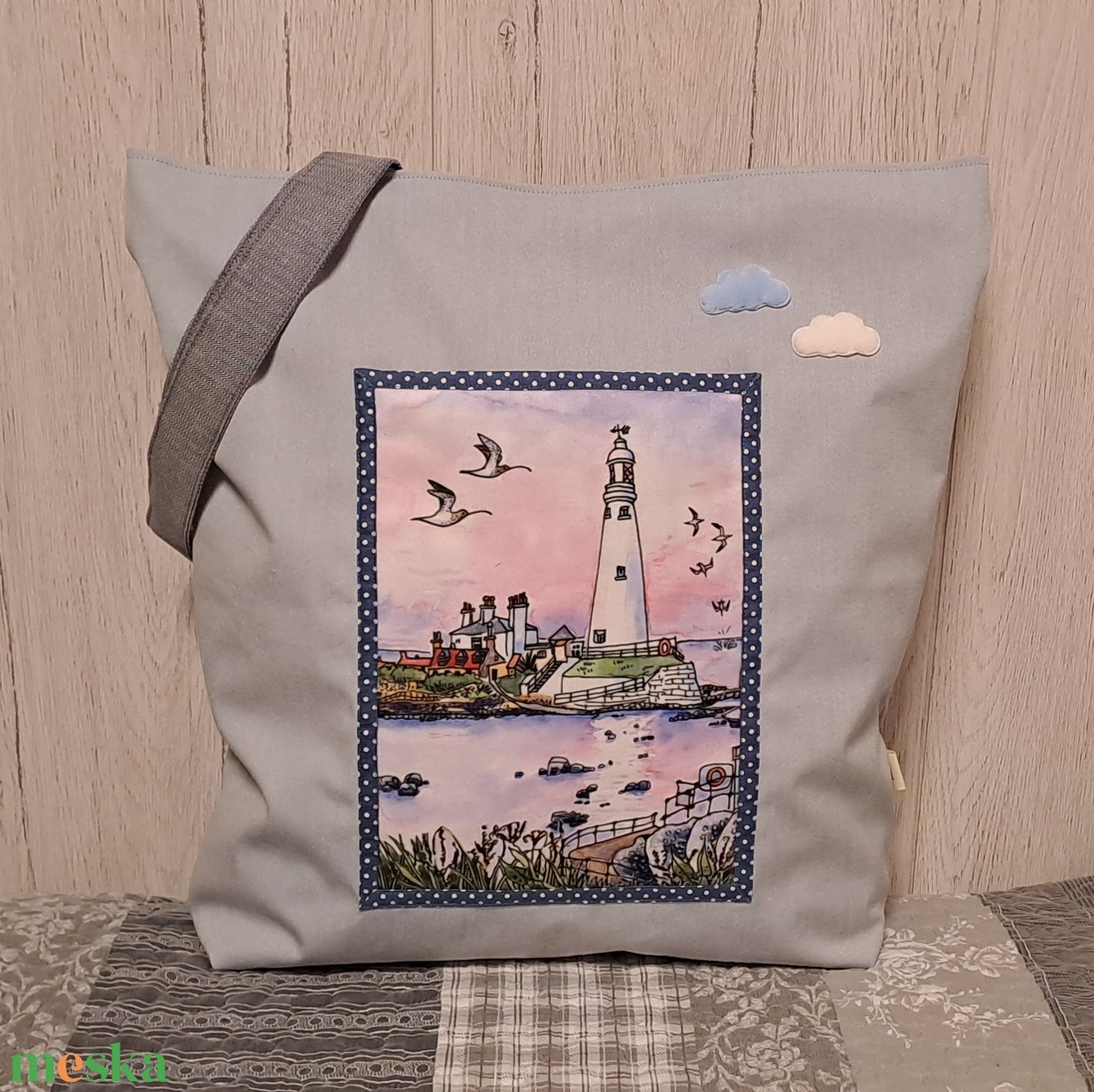 Hajnal az öbölben :) szatyor, ökotáska, válltáska - táska & tok - bevásárlás & shopper táska - shopper, textiltáska, szatyor - Meska.hu