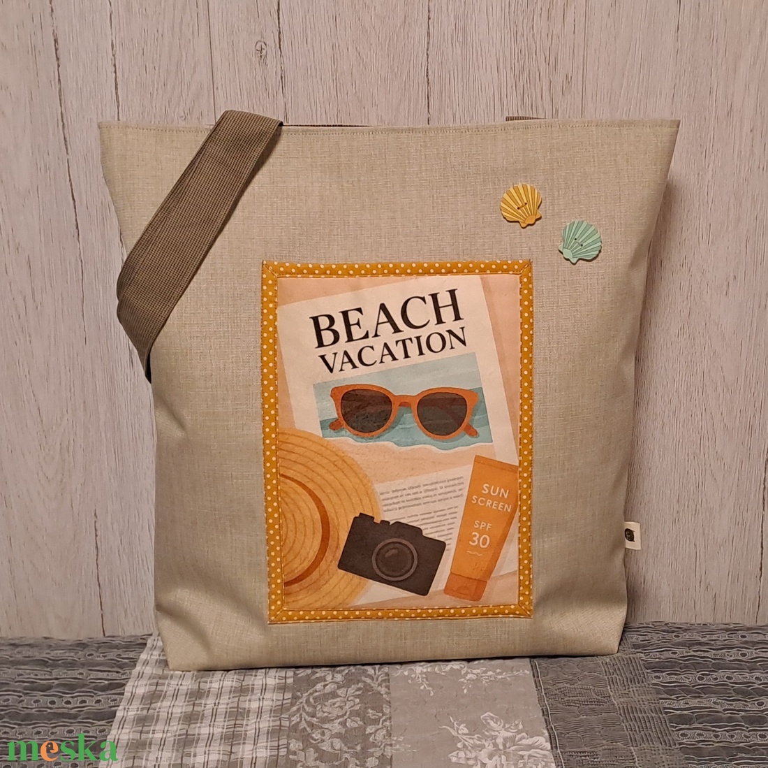 Vakáció mód :) szatyor, ökotáska, válltáska - táska & tok - bevásárlás & shopper táska - shopper, textiltáska, szatyor - Meska.hu
