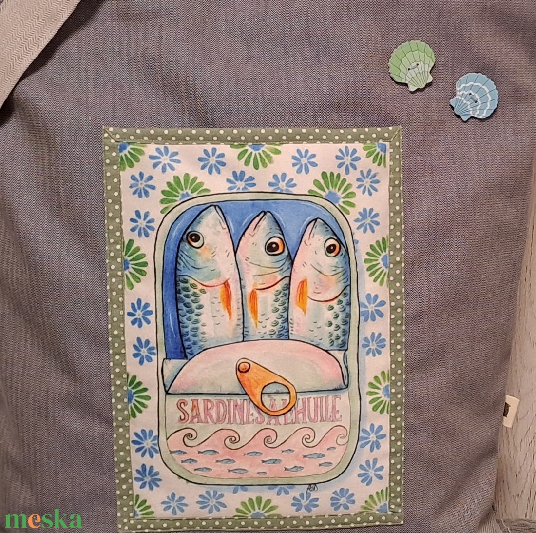 Szardinia konzerv :) szatyor, ökotáska, válltáska - táska & tok - bevásárlás & shopper táska - shopper, textiltáska, szatyor - Meska.hu