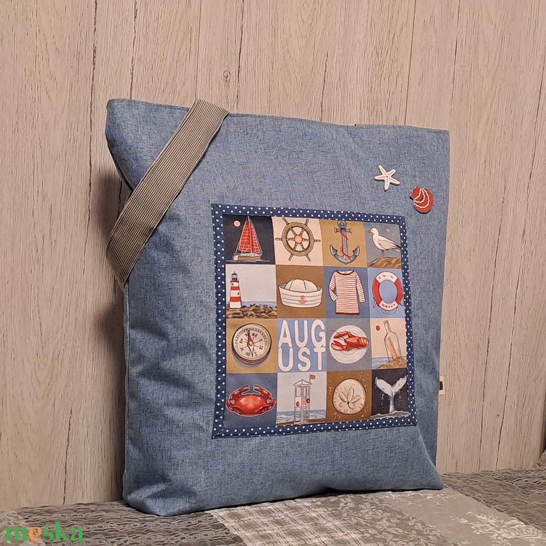 Nyári mozaik :) szatyor, ökotáska, válltáska - táska & tok - bevásárlás & shopper táska - shopper, textiltáska, szatyor - Meska.hu