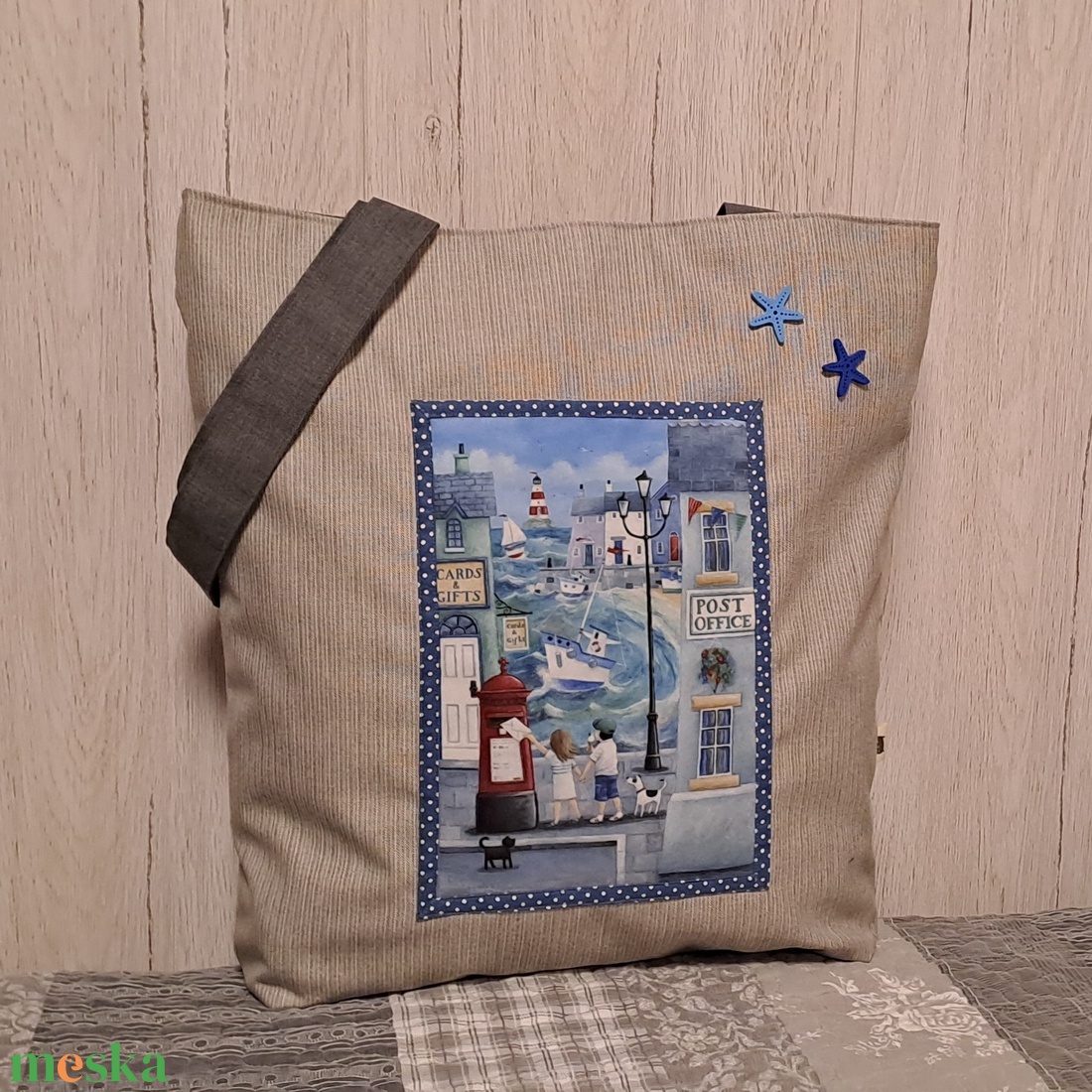 Kikötő :) szatyor, ökotáska, válltáska - táska & tok - bevásárlás & shopper táska - shopper, textiltáska, szatyor - Meska.hu