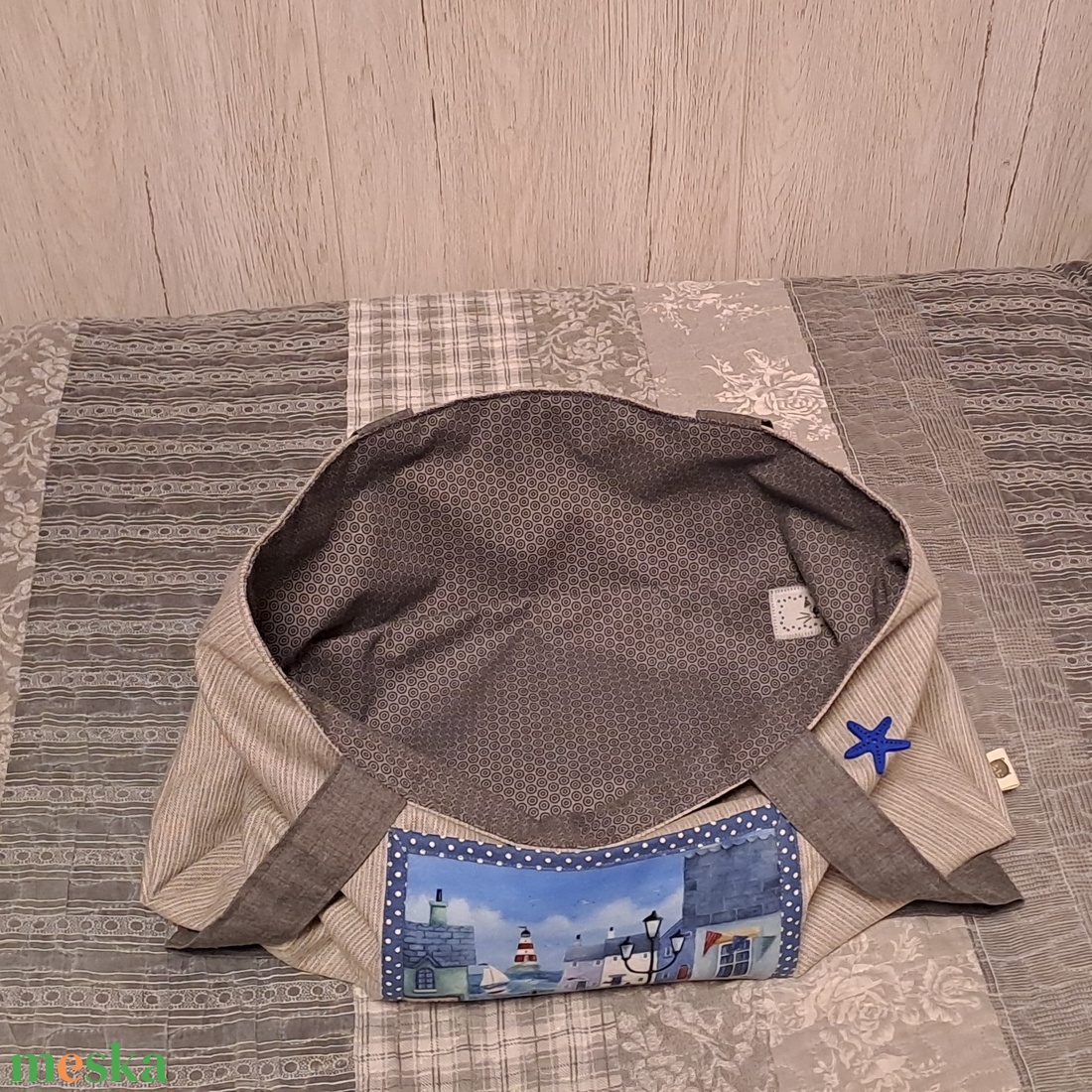 Kikötő :) szatyor, ökotáska, válltáska - táska & tok - bevásárlás & shopper táska - shopper, textiltáska, szatyor - Meska.hu