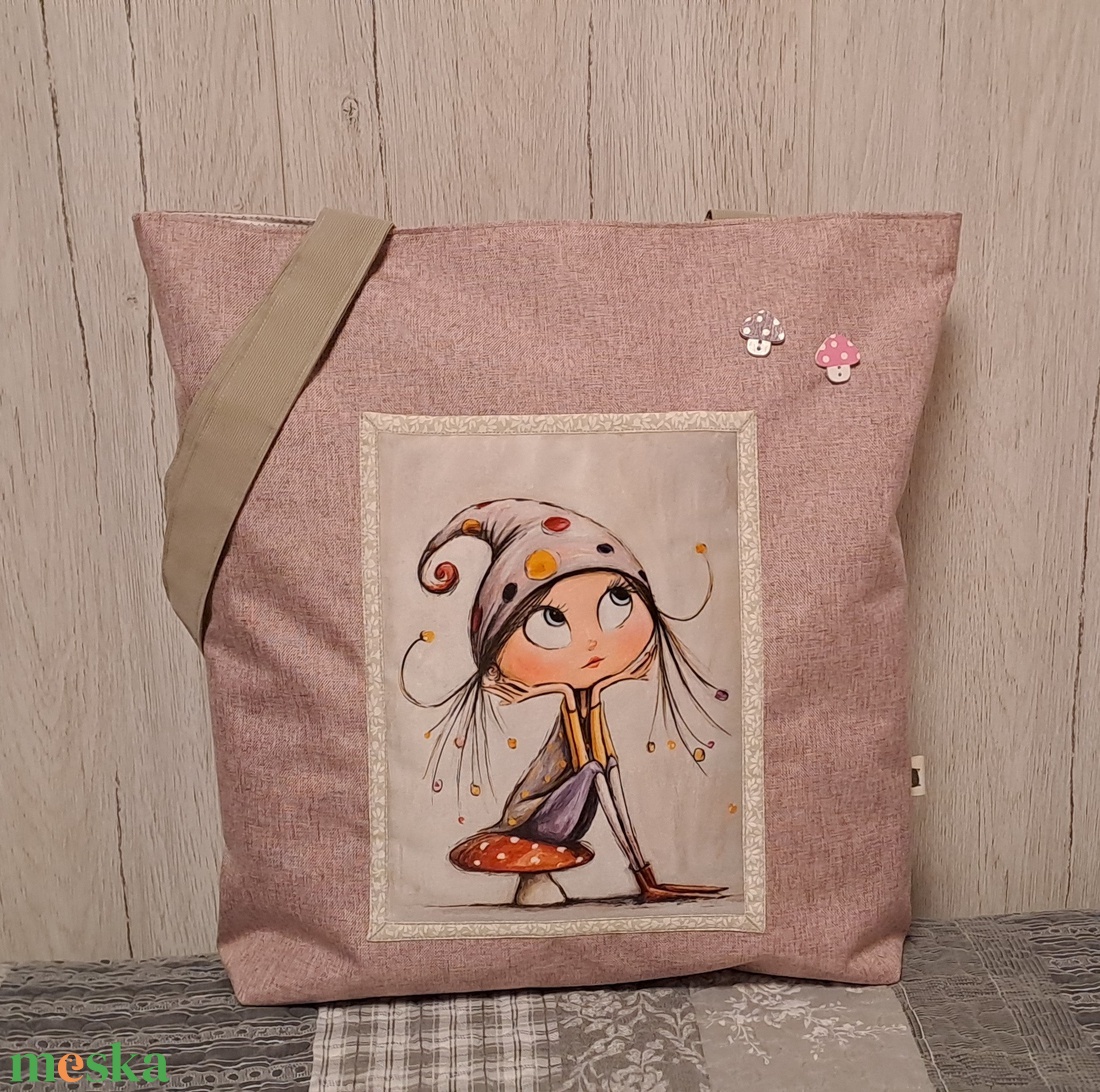 Manólány :) szatyor, ökotáska, válltáska - táska & tok - bevásárlás & shopper táska - shopper, textiltáska, szatyor - Meska.hu