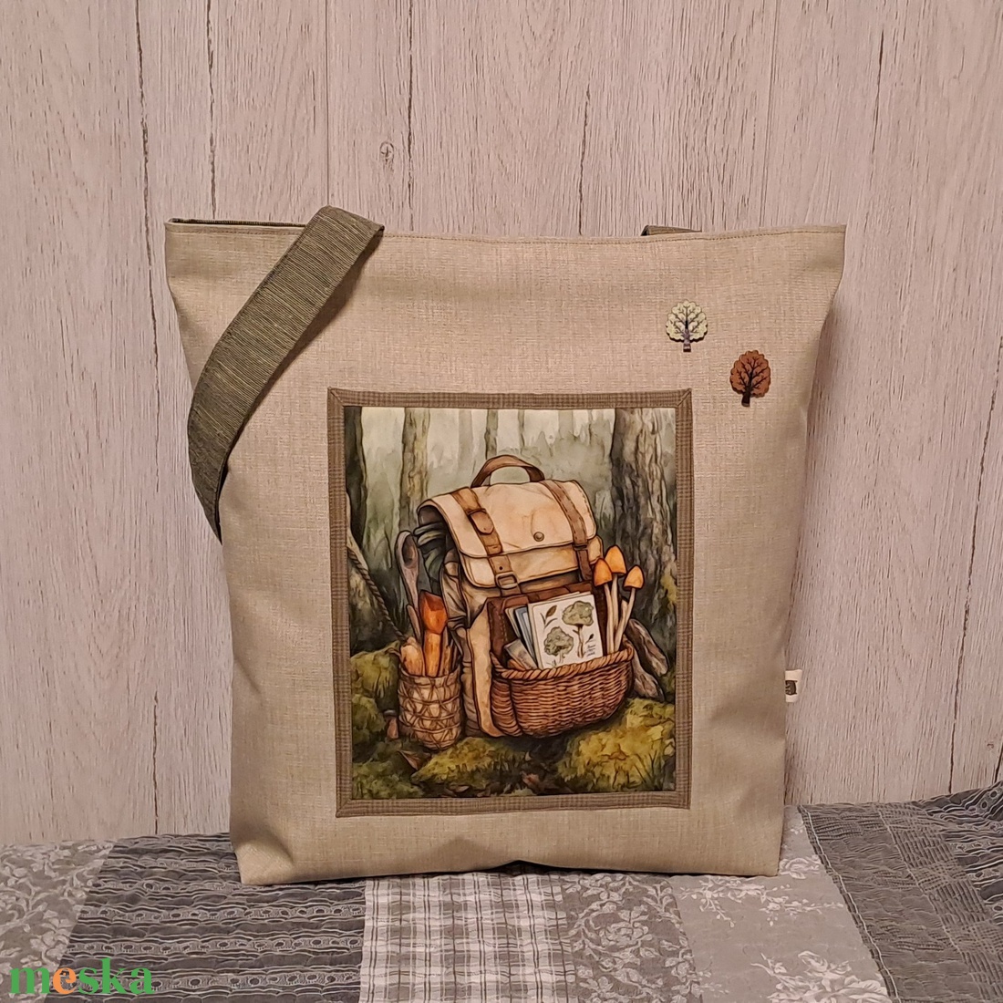Túrázós hangulatban :) szatyor, ökotáska, válltáska - táska & tok - bevásárlás & shopper táska - shopper, textiltáska, szatyor - Meska.hu