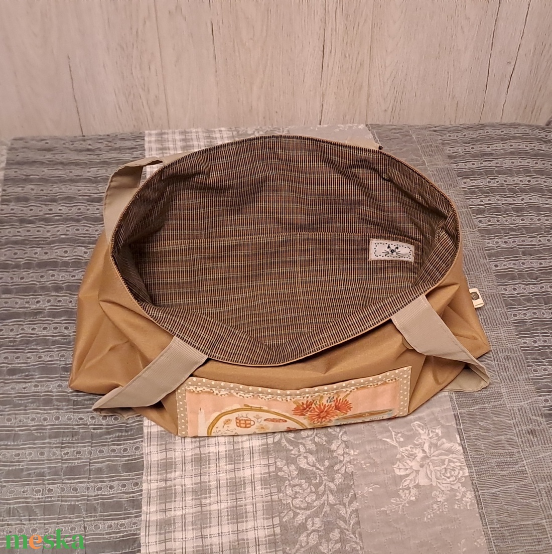 Őszre hangolva :) szatyor, ökotáska, válltáska - táska & tok - bevásárlás & shopper táska - shopper, textiltáska, szatyor - Meska.hu
