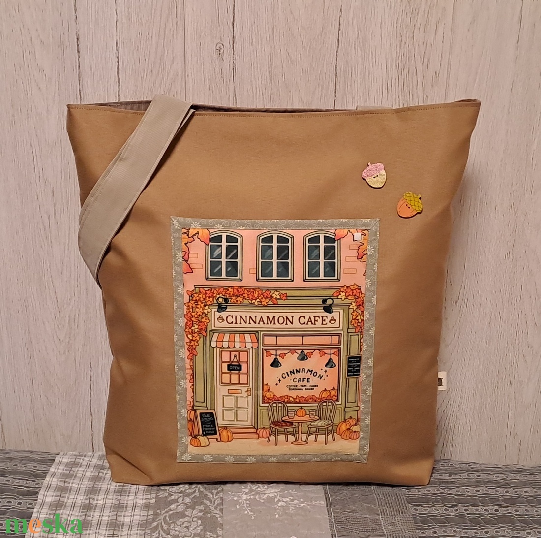 Kávéház :) szatyor, ökotáska, válltáska - táska & tok - bevásárlás & shopper táska - shopper, textiltáska, szatyor - Meska.hu