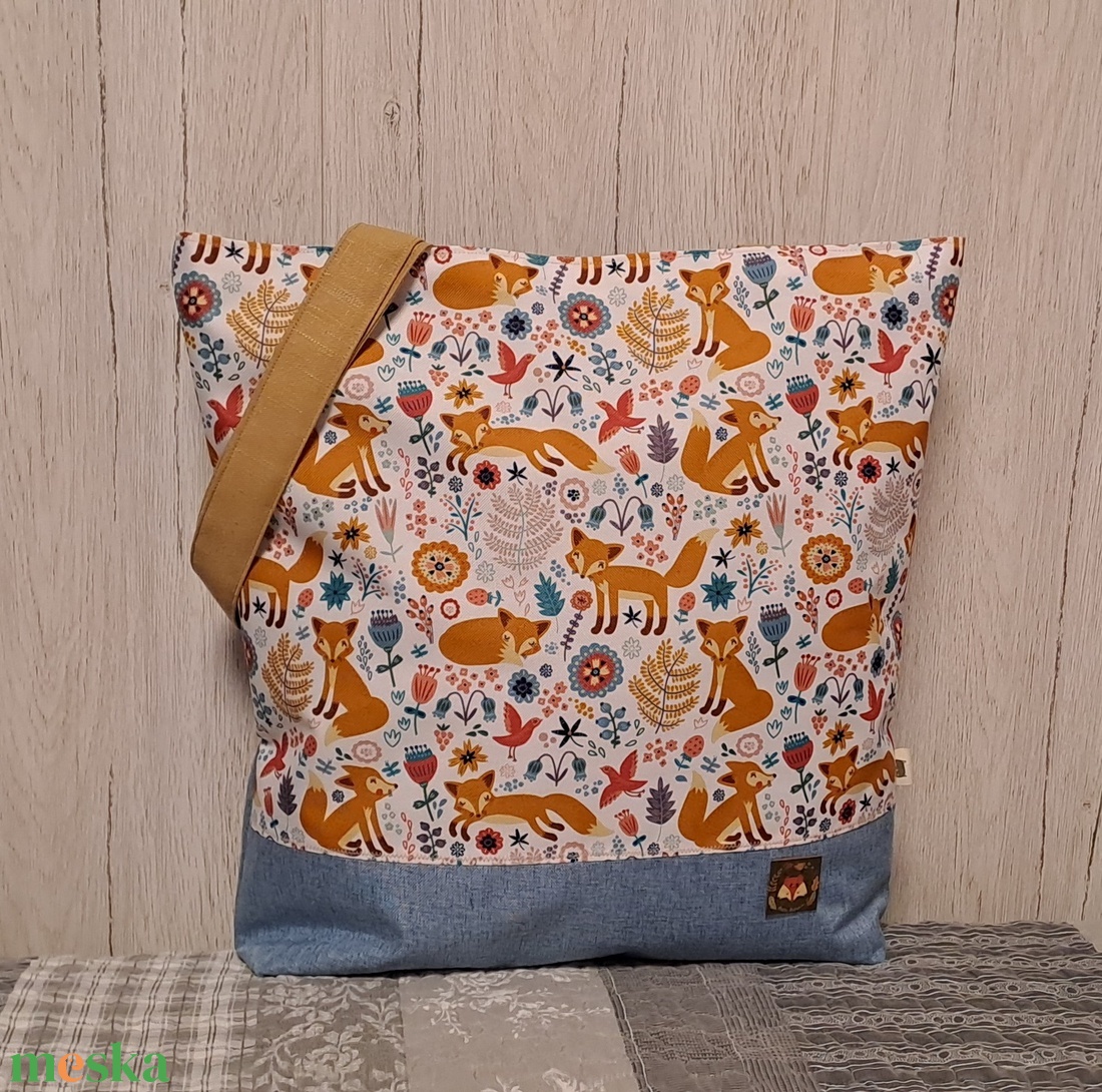 Rókák mindenhol :) szatyor, ökotáska, válltáska - táska & tok - bevásárlás & shopper táska - shopper, textiltáska, szatyor - Meska.hu