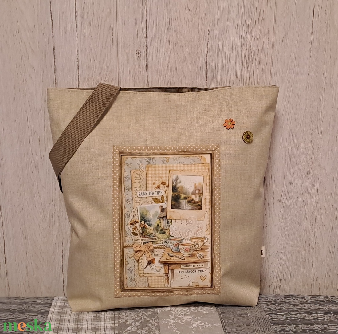 Pasztell romantika :) szatyor, ökotáska, válltáska - táska & tok - bevásárlás & shopper táska - shopper, textiltáska, szatyor - Meska.hu