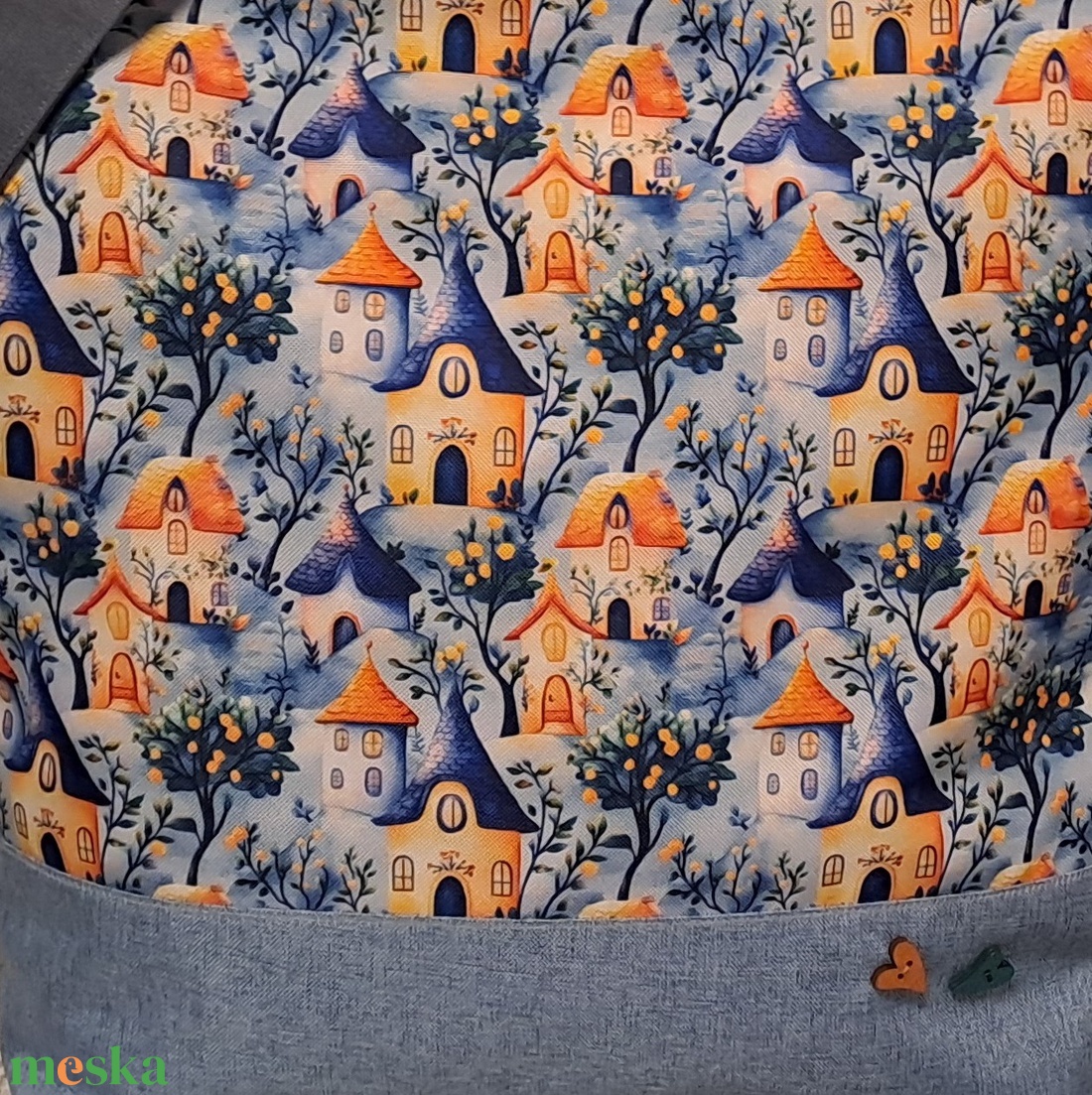 Kék és narancssárga :) szatyor, ökotáska, válltáska - táska & tok - bevásárlás & shopper táska - shopper, textiltáska, szatyor - Meska.hu