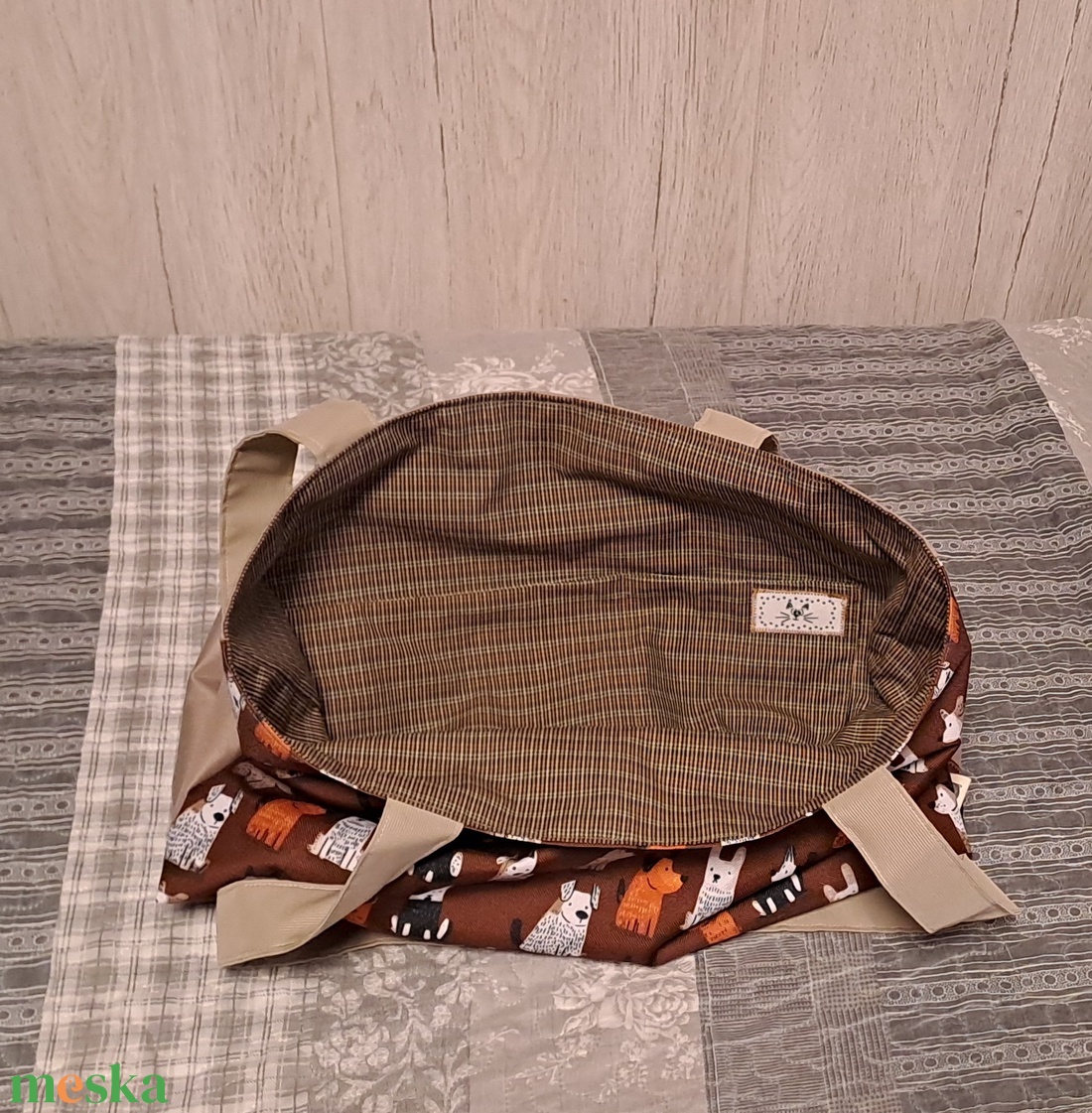 Mókás kutyák :) szatyor, ökotáska, válltáska - táska & tok - bevásárlás & shopper táska - shopper, textiltáska, szatyor - Meska.hu