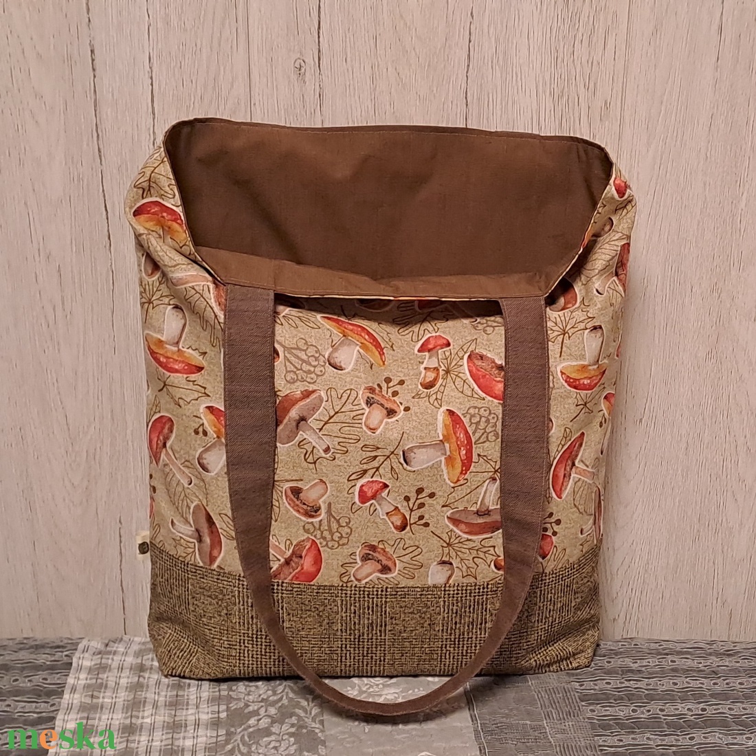 Gombák :) szatyor, ökotáska, válltáska - táska & tok - bevásárlás & shopper táska - shopper, textiltáska, szatyor - Meska.hu