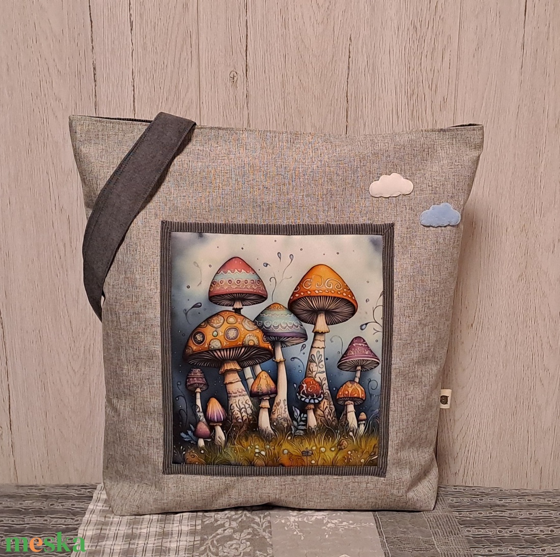 Gombák :) szatyor, ökotáska, válltáska - táska & tok - bevásárlás & shopper táska - shopper, textiltáska, szatyor - Meska.hu