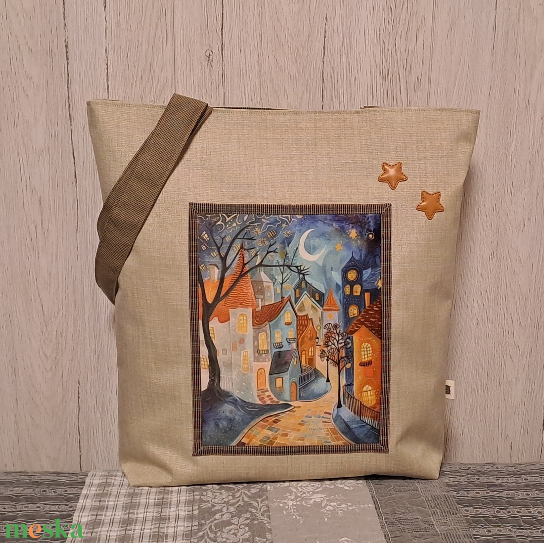 Kék és narancssárga :) szatyor, ökotáska, válltáska - táska & tok - bevásárlás & shopper táska - shopper, textiltáska, szatyor - Meska.hu