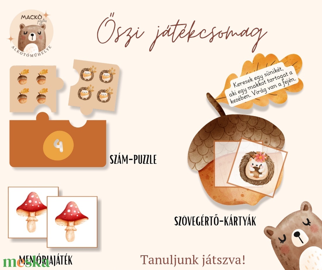 Őszi játékcsomag - játék & sport - készségfejlesztő és logikai játék - oktató játékok - Meska.hu Őszi játékcsomag - játék & sport - készségfejlesztő és logikai játék - oktató játékok - Meska.hu
