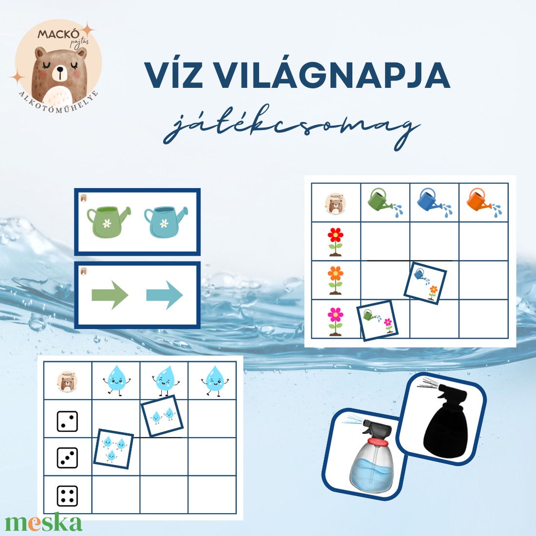 Víz világnapja játékcsomag - játék & sport - készségfejlesztő és logikai játék - oktató játékok - Meska.hu