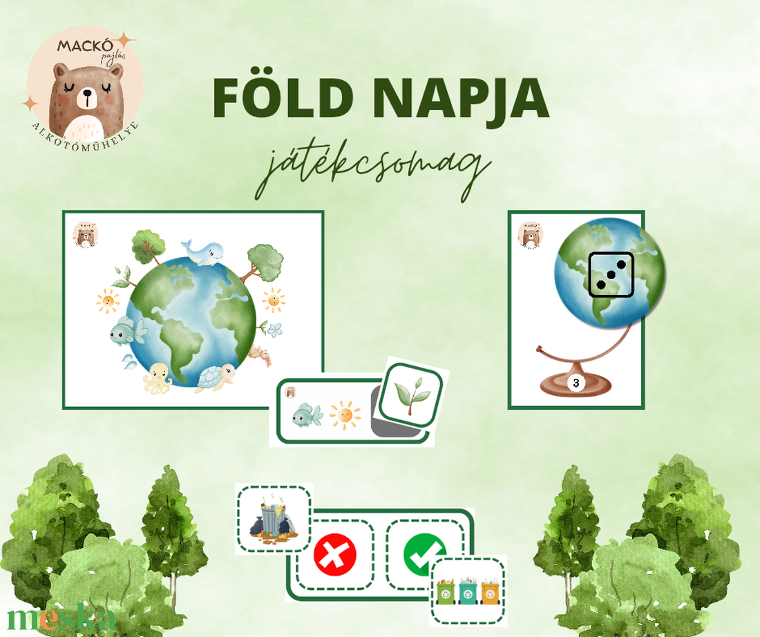 Föld napja játékcsomag - játék & sport - készségfejlesztő és logikai játék - oktató játékok - Meska.hu