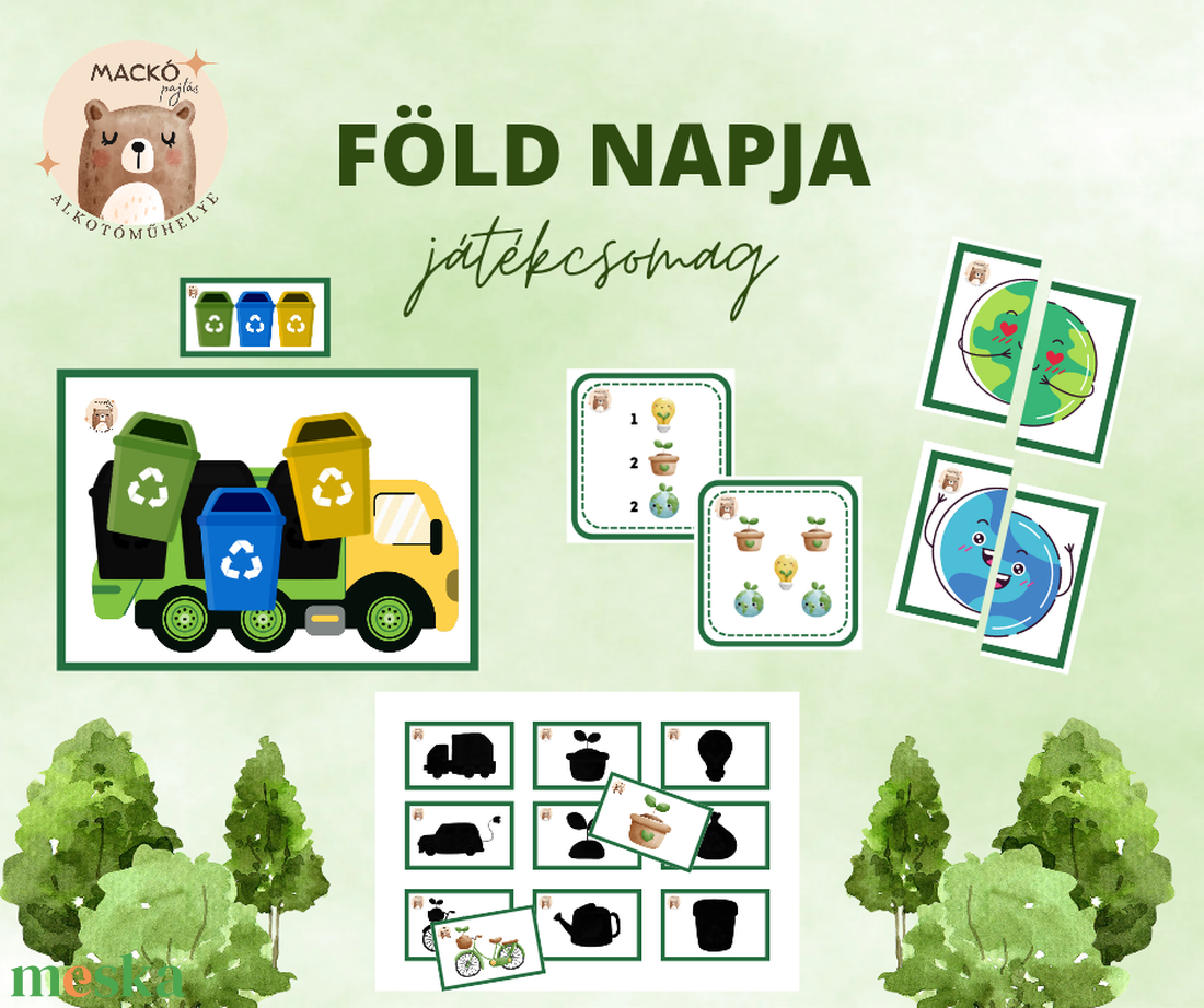 Föld napja játékcsomag - játék & sport - készségfejlesztő és logikai játék - oktató játékok - Meska.hu