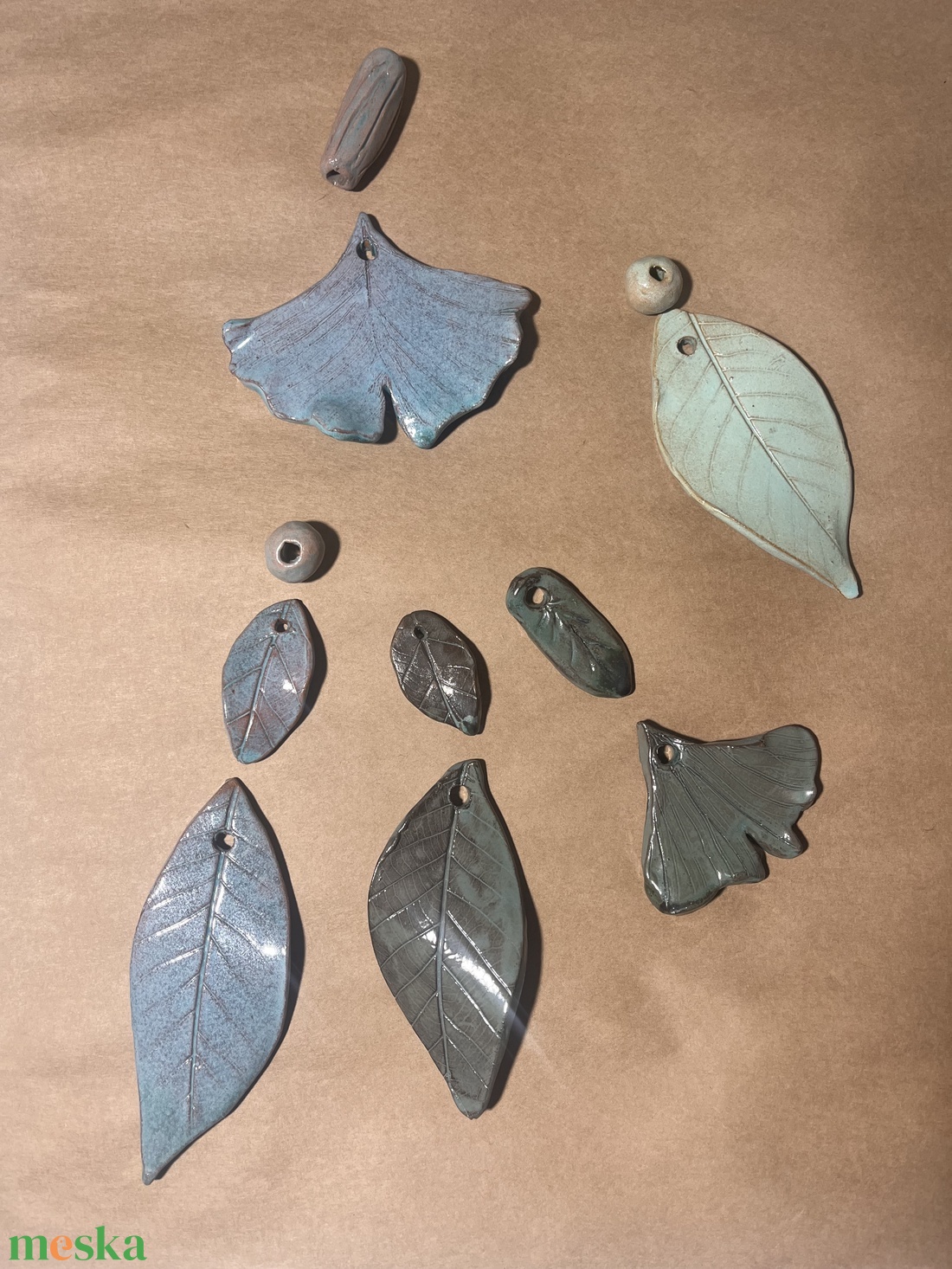 Bohém dekor kerámia ginkgo levéllel (M) makramé fali dekor - otthon & életmód - dekoráció - fali és függő dekoráció - álomfogó - Meska.hu