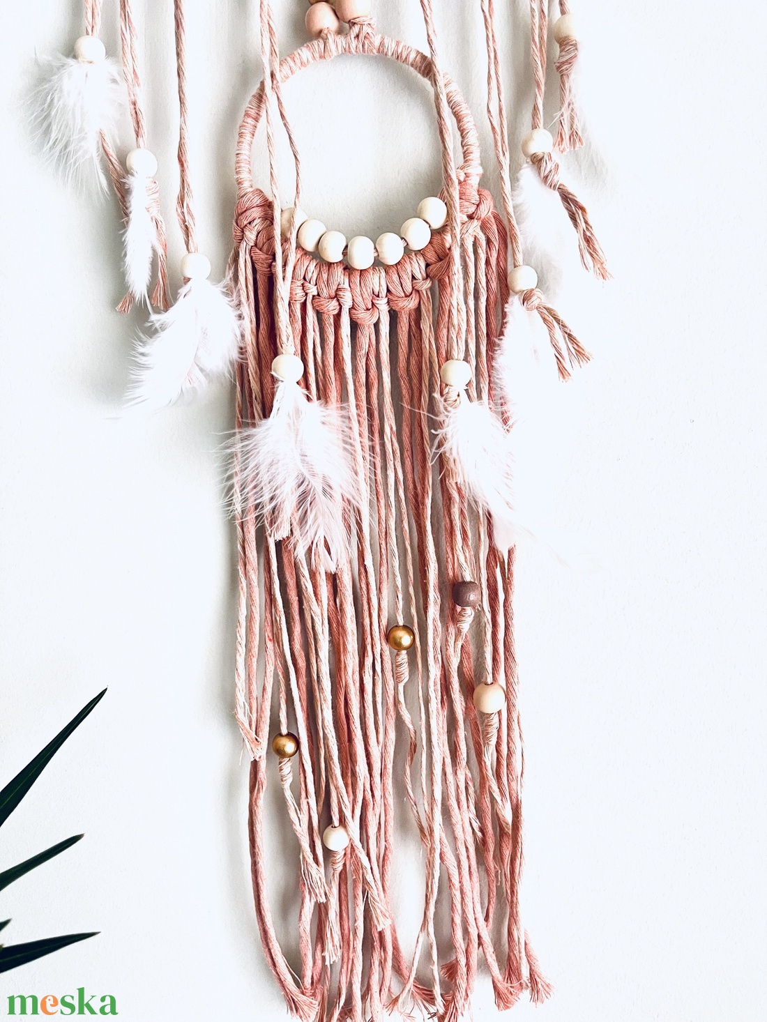 Álomfogó (pasztell rózsaszín)  - otthon & életmód - dekoráció - fali és függő dekoráció - álomfogó - Meska.hu