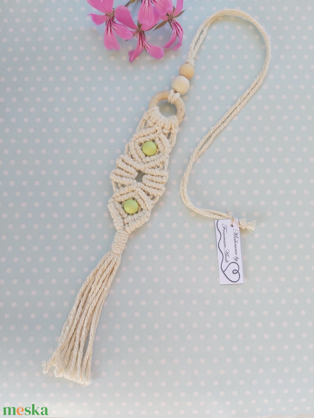 Makramé bohó nyaklánc - ékszer - nyaklánc - hosszú nyaklánc - Meska.hu