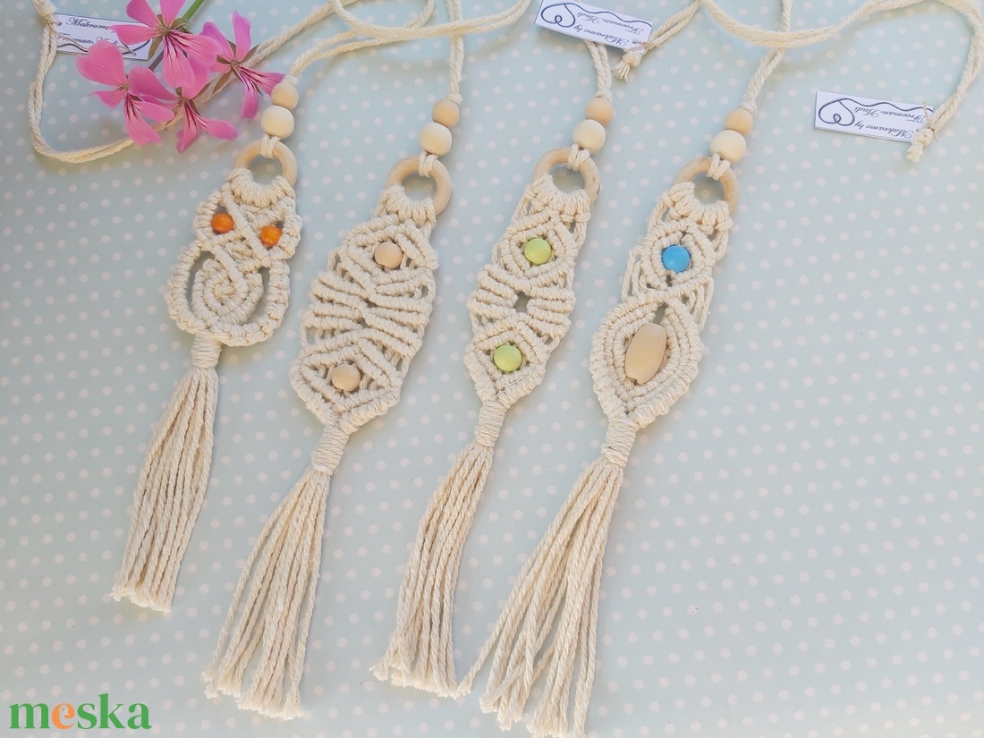 Makramé bohó nyaklánc - ékszer - nyaklánc - hosszú nyaklánc - Meska.hu