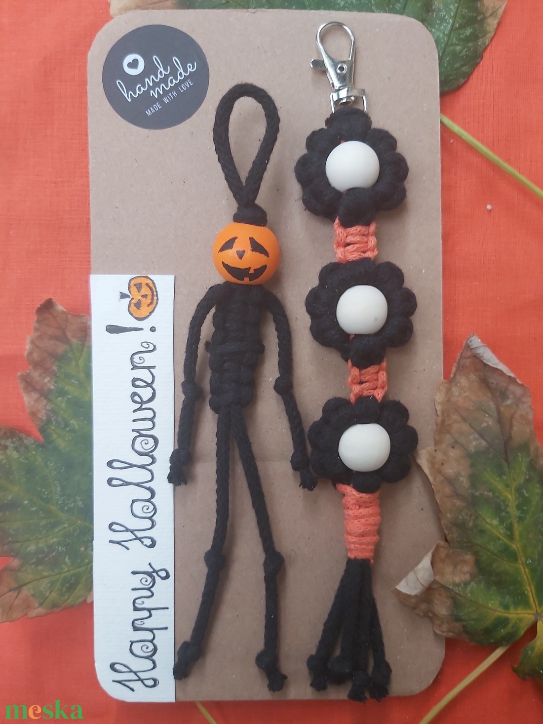 Makramé Halloween szett - táska & tok - kulcstartó & táskadísz - táskadísz - Meska.hu Makramé Halloween szett - táska & tok - kulcstartó & táskadísz - táskadísz - Meska.hu