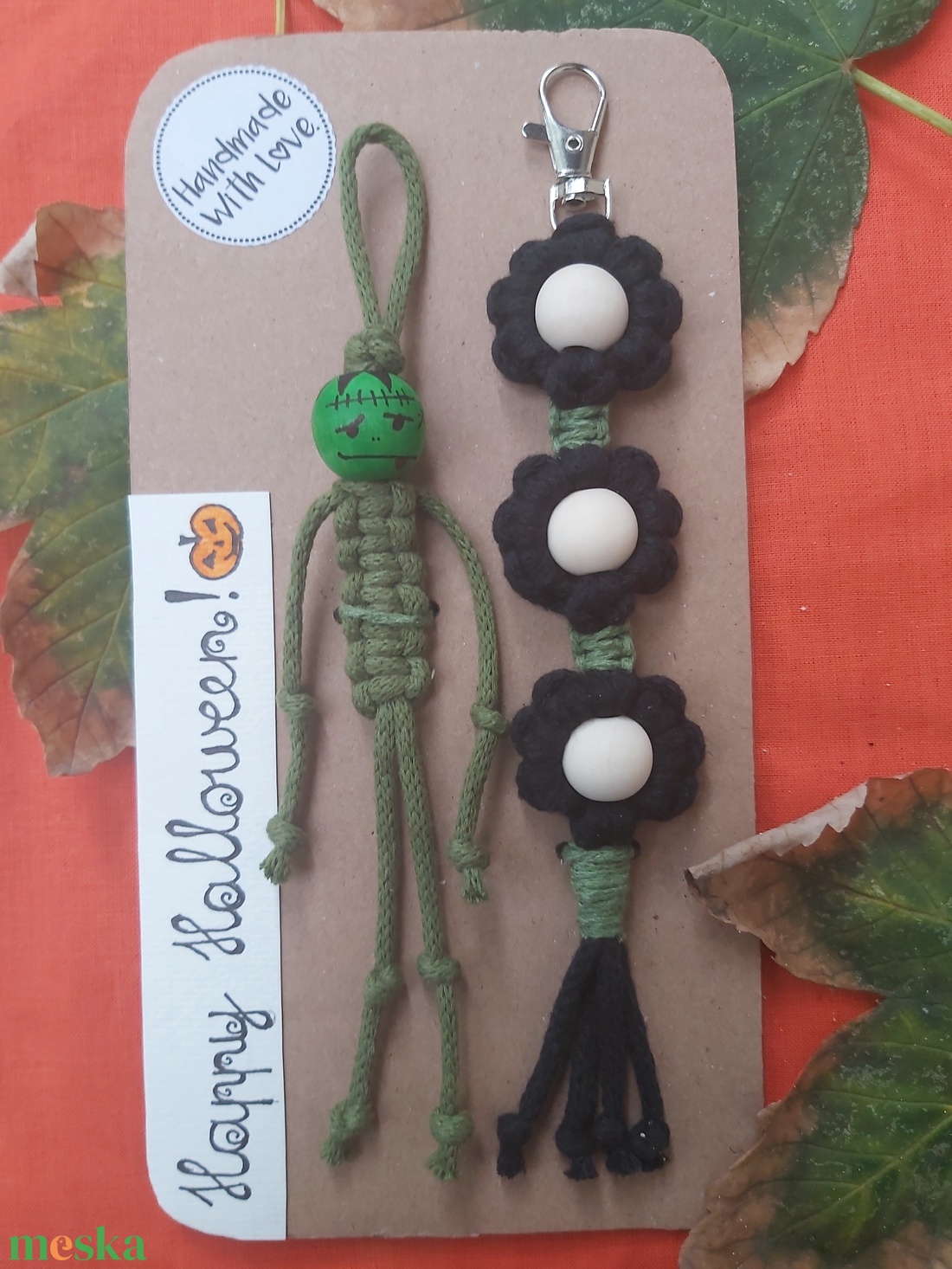 Makramé Halloween szett - táska & tok - kulcstartó & táskadísz - táskadísz - Meska.hu Makramé Halloween szett - táska & tok - kulcstartó & táskadísz - táskadísz - Meska.hu