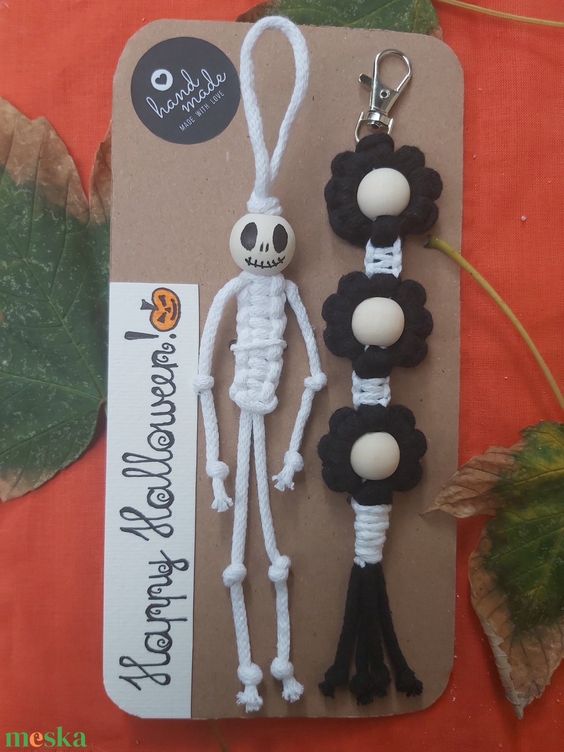 Makramé Halloween szett - táska & tok - kulcstartó & táskadísz - táskadísz - Meska.hu Makramé Halloween szett - táska & tok - kulcstartó & táskadísz - táskadísz - Meska.hu