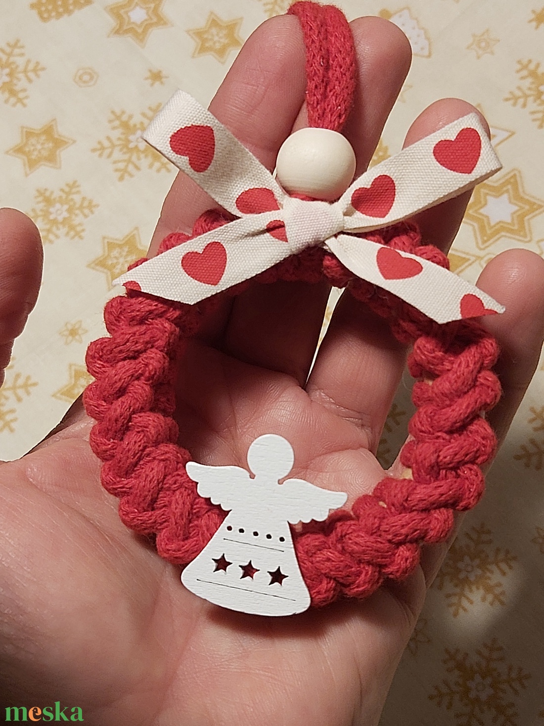 Makramé karácsonyi dísz - karácsony - karácsonyi lakásdekoráció - karácsonyfadíszek - Meska.hu
