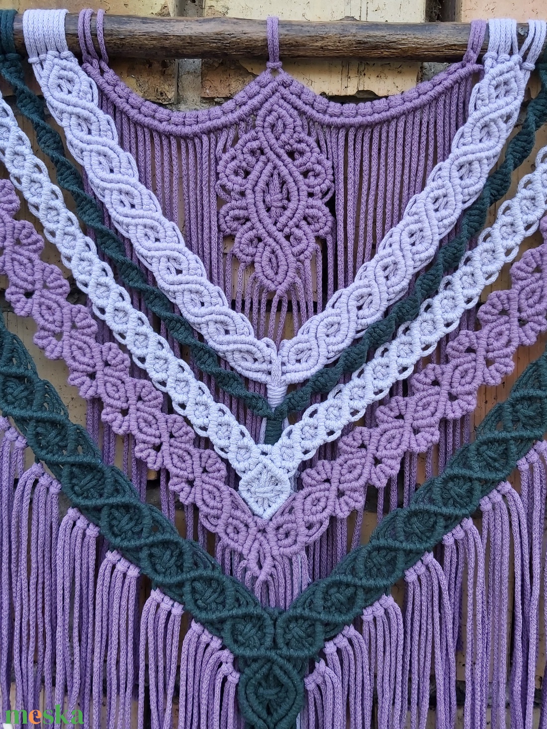 Dávid makramé falidísz - otthon & életmód - dekoráció - fali és függő dekoráció - falra akasztható dekor - Meska.hu