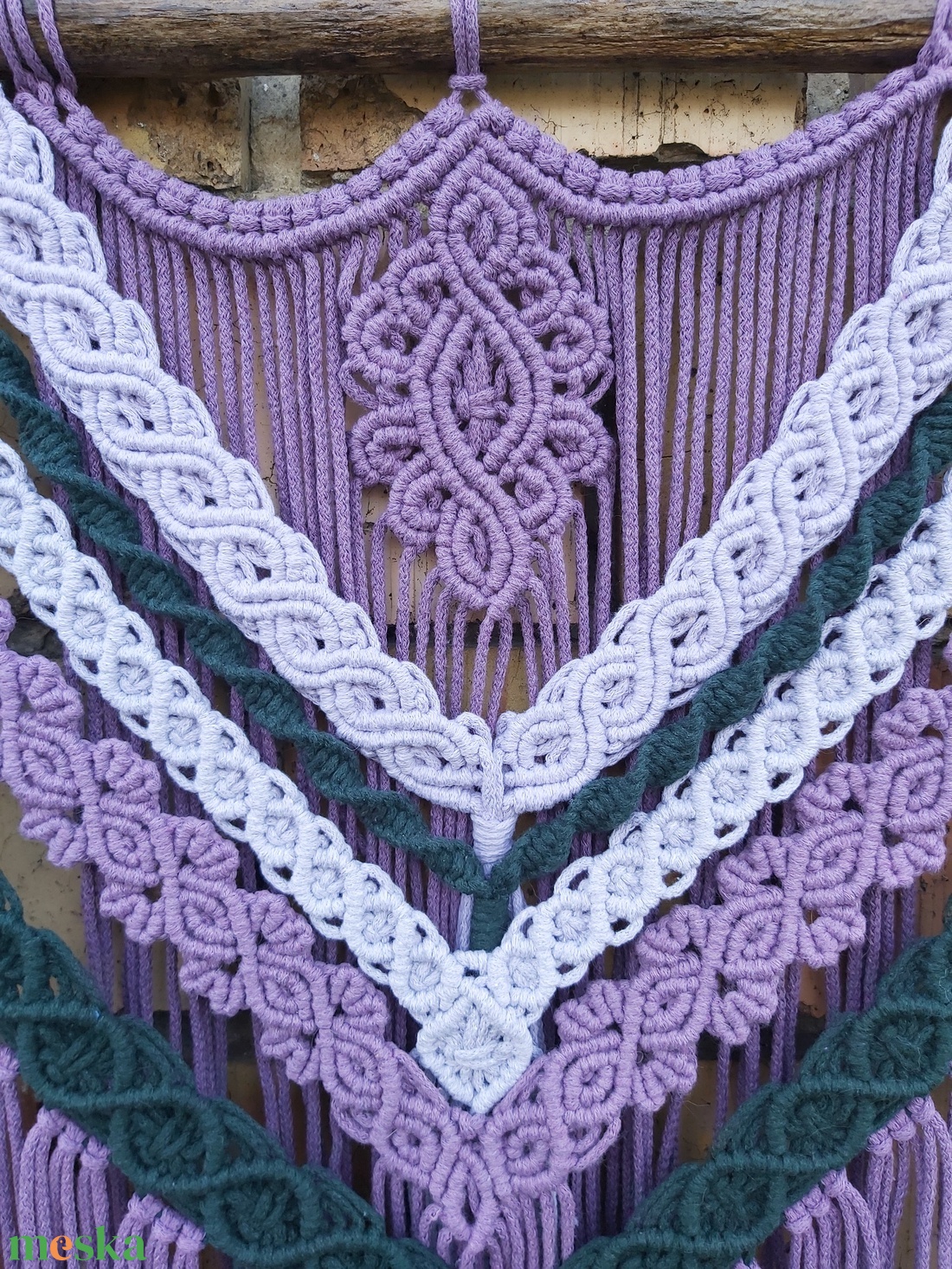 Dávid makramé falidísz - otthon & életmód - dekoráció - fali és függő dekoráció - falra akasztható dekor - Meska.hu