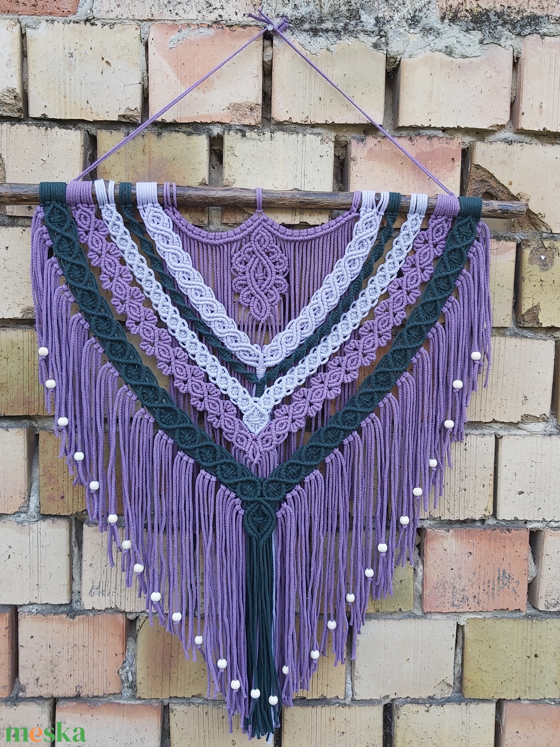 Dávid makramé falidísz - otthon & életmód - dekoráció - fali és függő dekoráció - falra akasztható dekor - Meska.hu