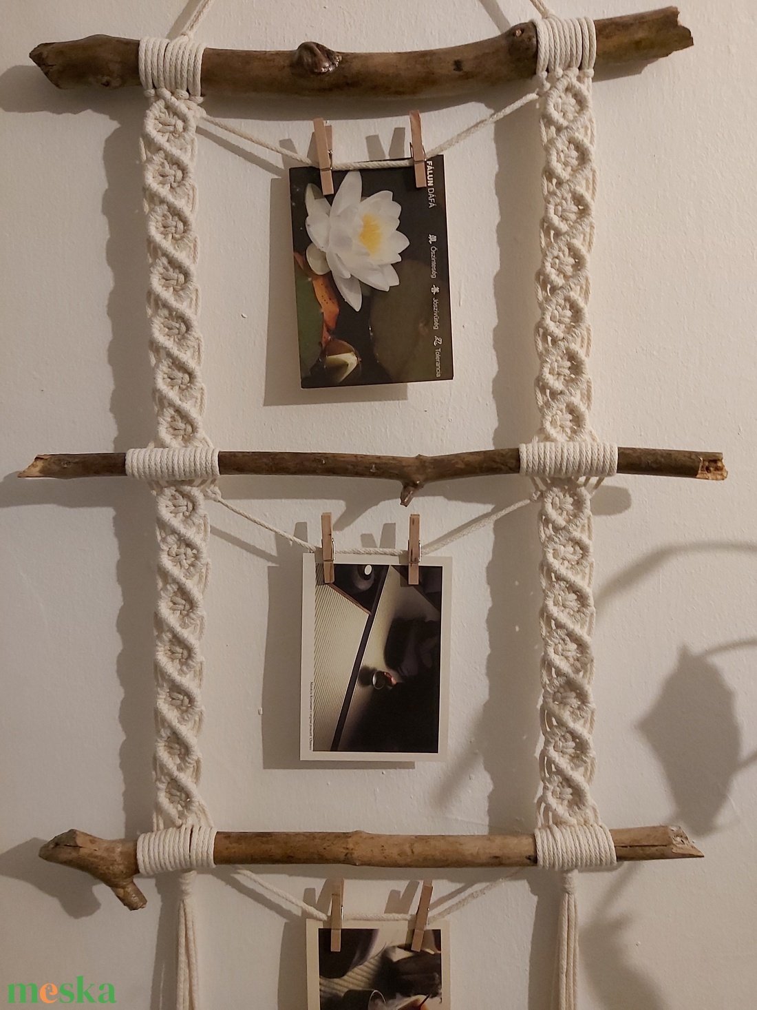 Makramé fotótartó - otthon & életmód - dekoráció - kép & falikép - képkeret - Meska.hu