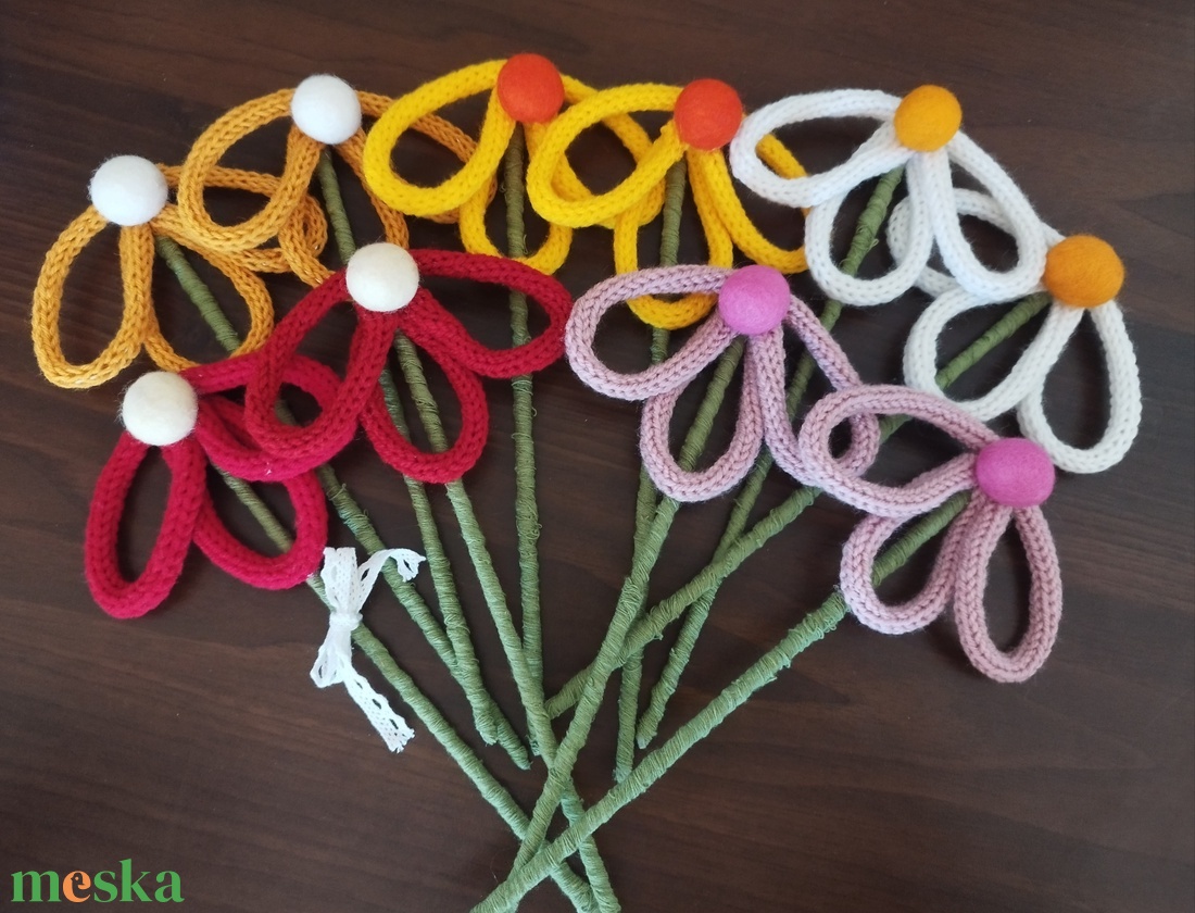 Drótra horgolt virág  - otthon & életmód - virágdekoráció - virágok - virágcsokor - Meska.hu
