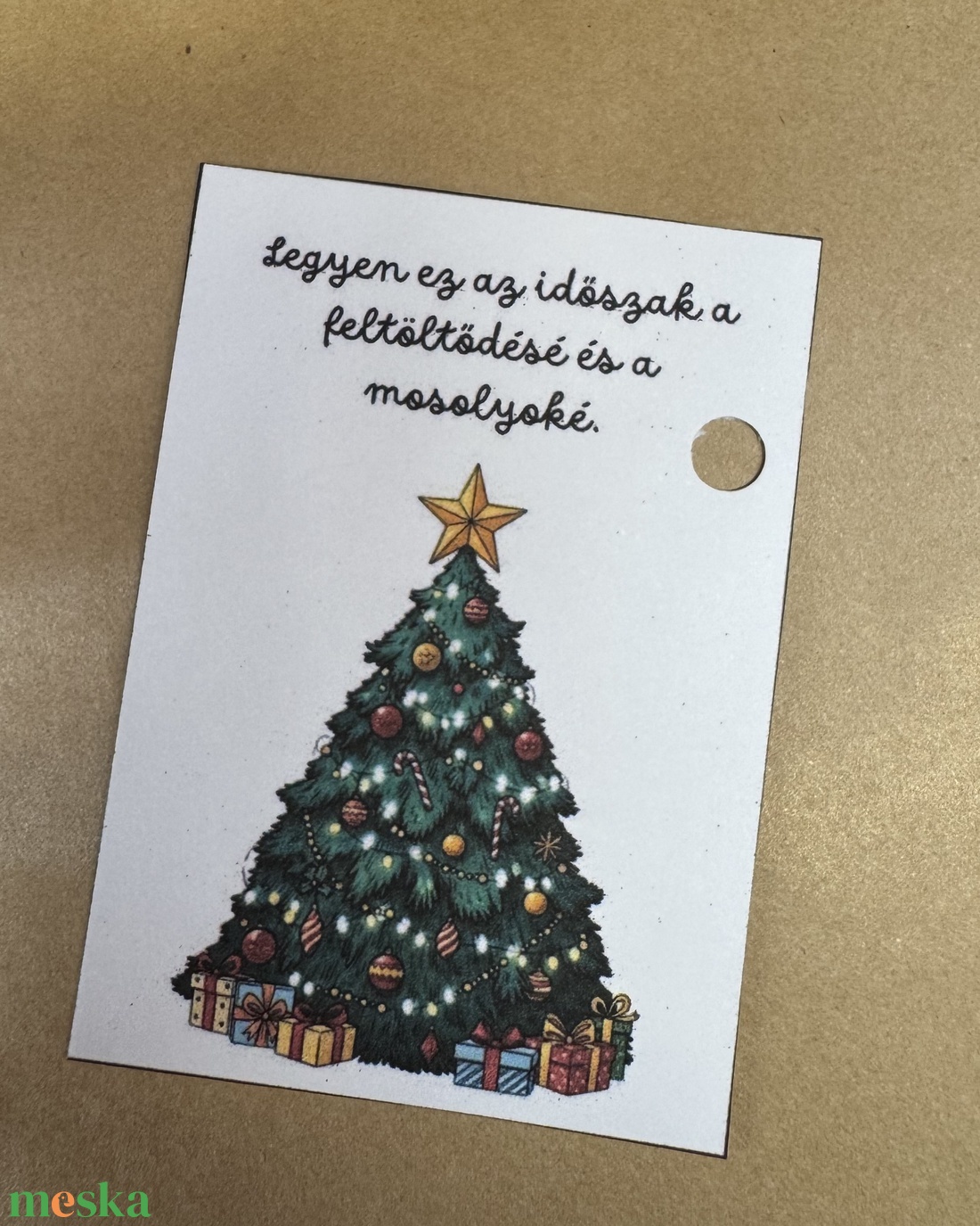 Ajándékkísérő kártya - karácsony - karácsonyi ajándékozás - karácsonyi képeslap, üdvözlőlap, ajándékkísérő - Meska.hu