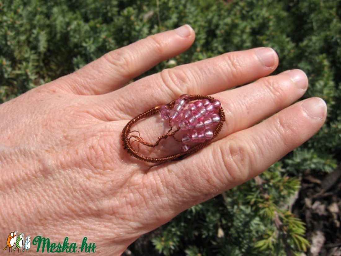 Cseresznyevirágzás - gyűrű - ékszer - gyűrű - statement gyűrű - Meska.hu