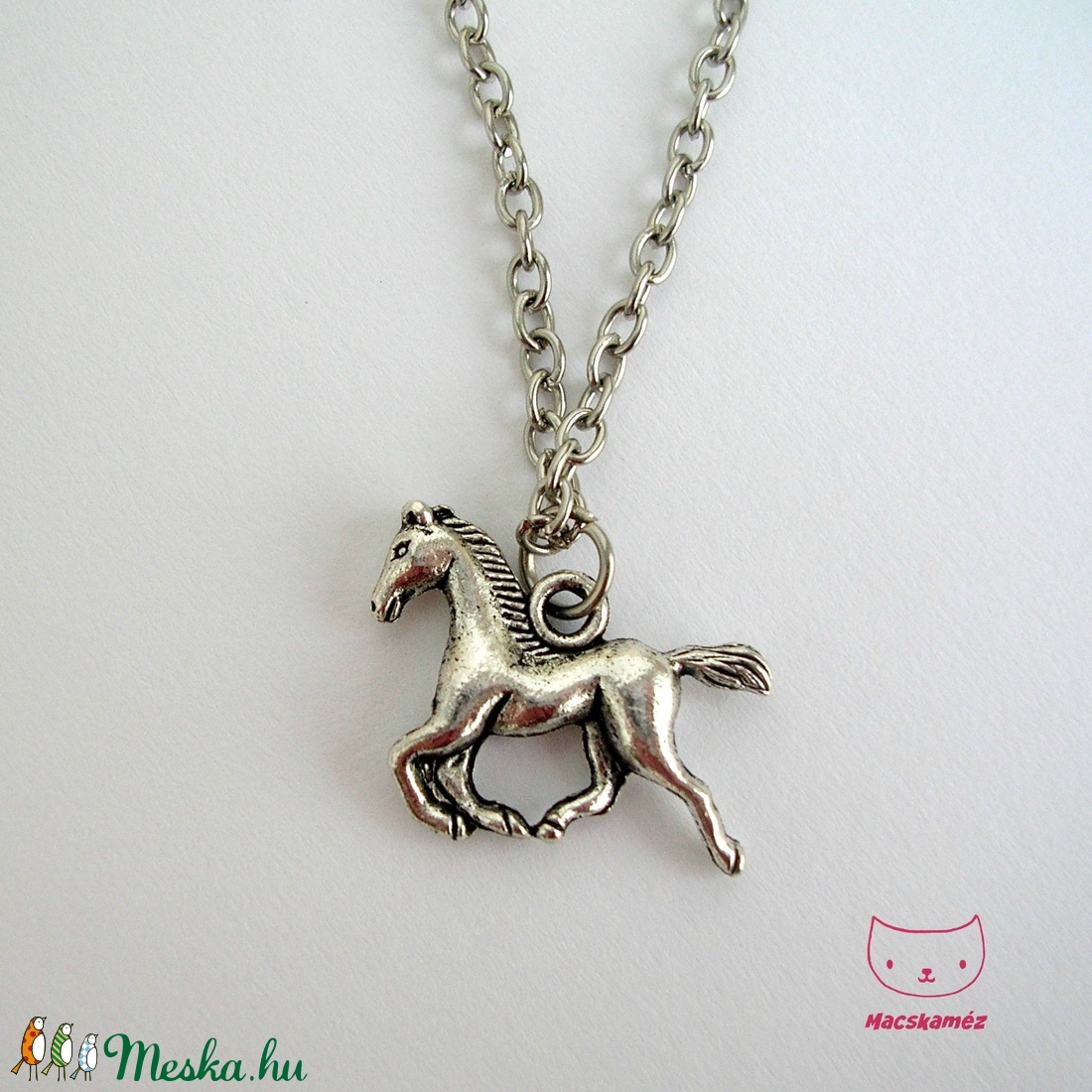 Lovas ezüst színű nyaklánc - Ló, Paci, Lovacska -  - Meska.hu