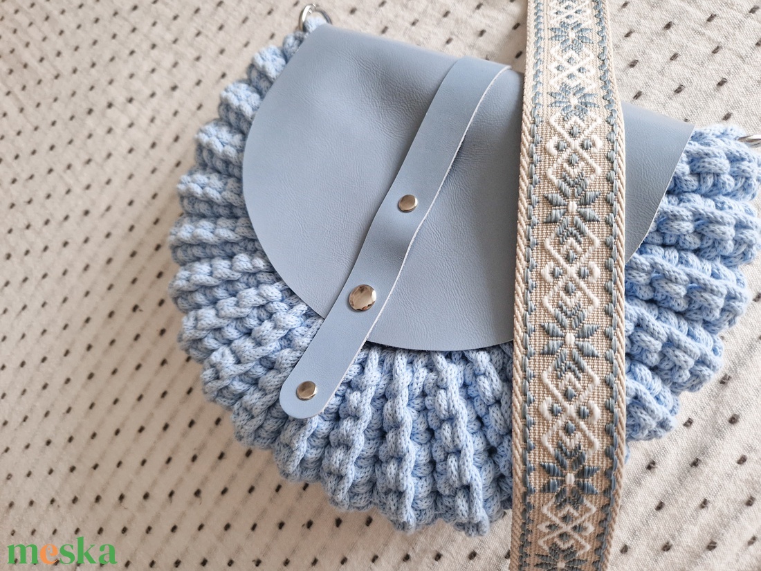 Kék horgolt oreo táska - táska & tok - kézitáska & válltáska - kézitáska - Meska.hu
