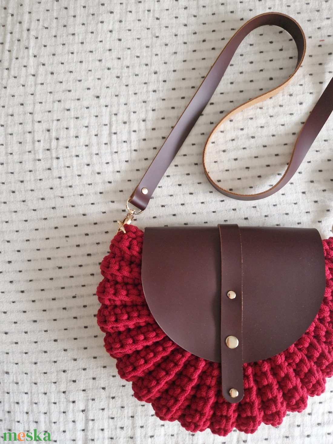 Piros horgolt oreo táska - táska & tok - kézitáska & válltáska - kézitáska - Meska.hu