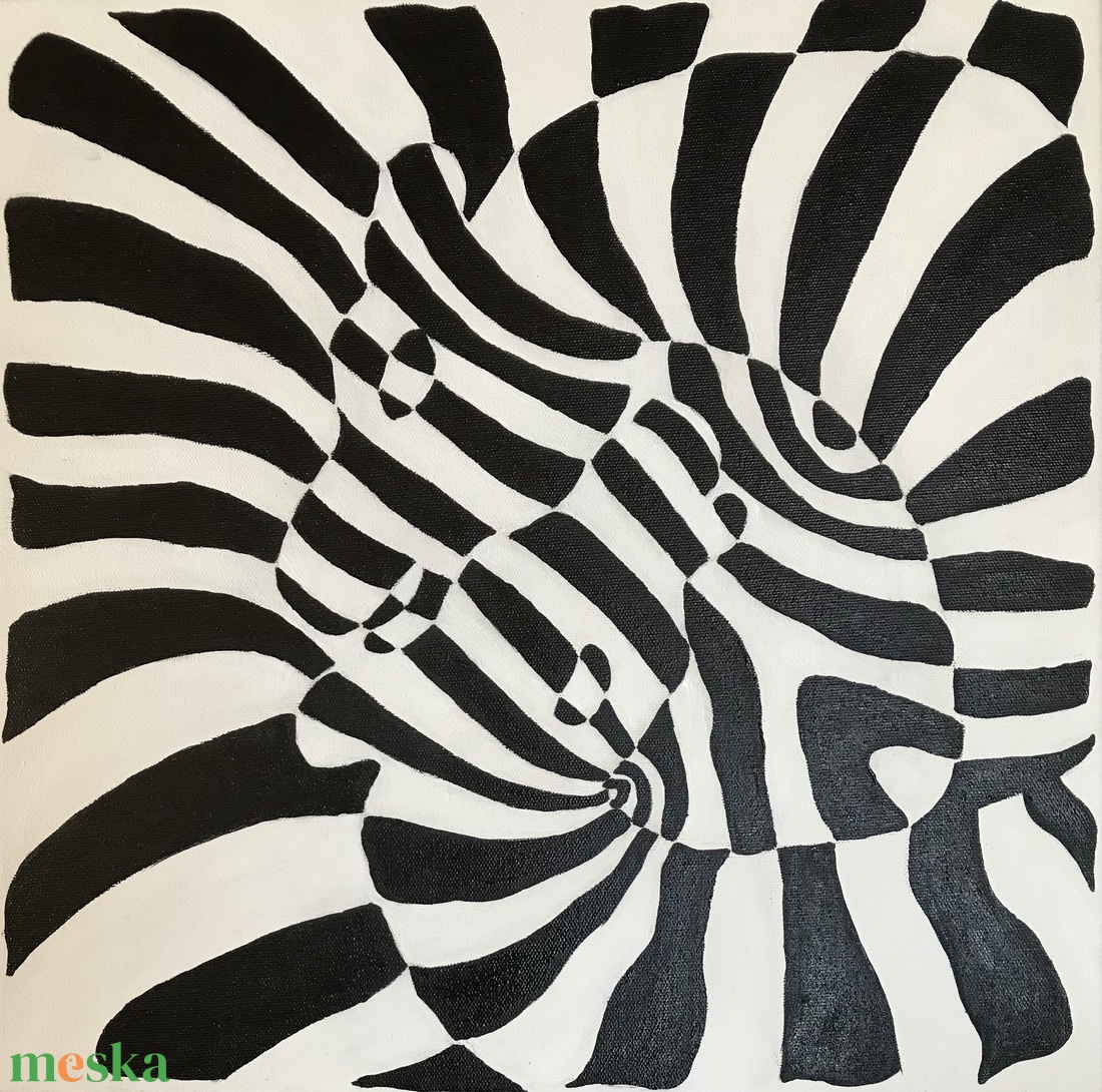 Vasarely nyomában: zebrák - művészet - festmény - akril - Meska.hu
