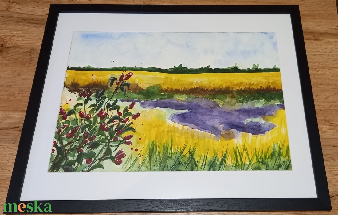 Csipkerózsa - művészet - festmény - akvarell - Meska.hu