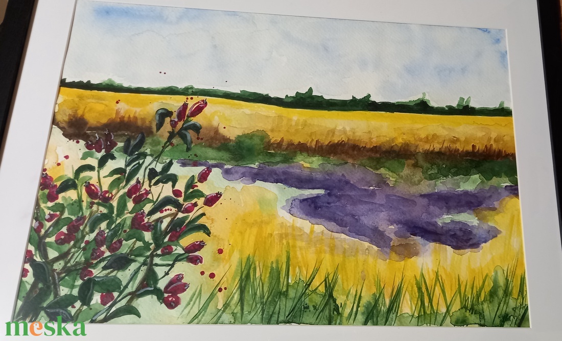 Csipkerózsa - művészet - festmény - akvarell - Meska.hu