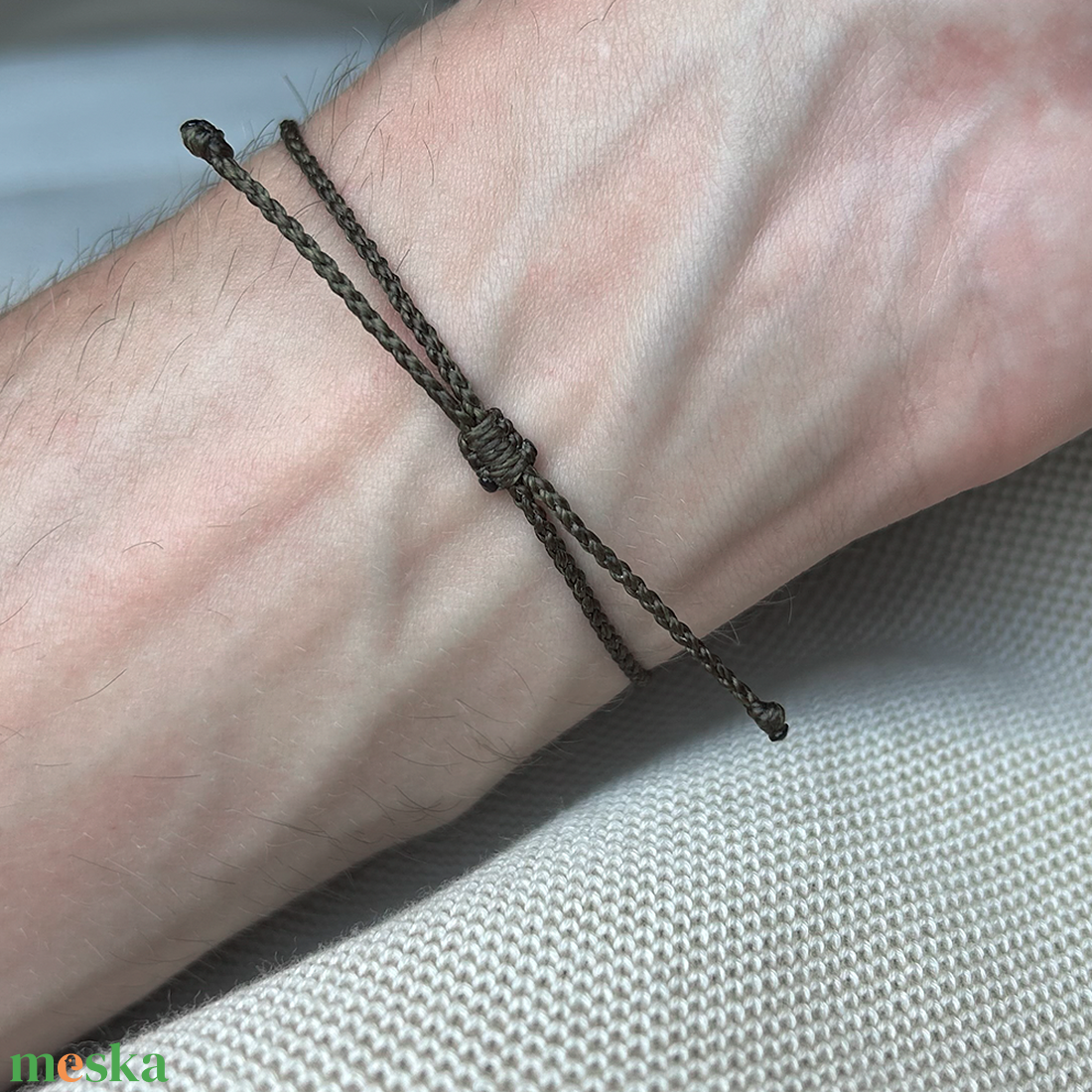 Heritage Thin - Dusty Olive - ékszer - karkötő - fonott karkötő - Meska.hu