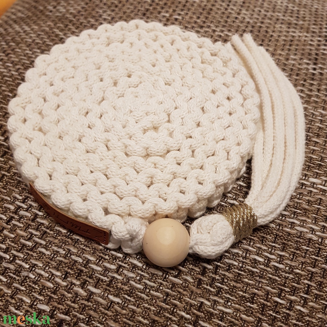 Makramé poháralátét - otthon & életmód - konyhafelszerelés, tálalás - tálalás - tányér- és poháralátét - Meska.hu