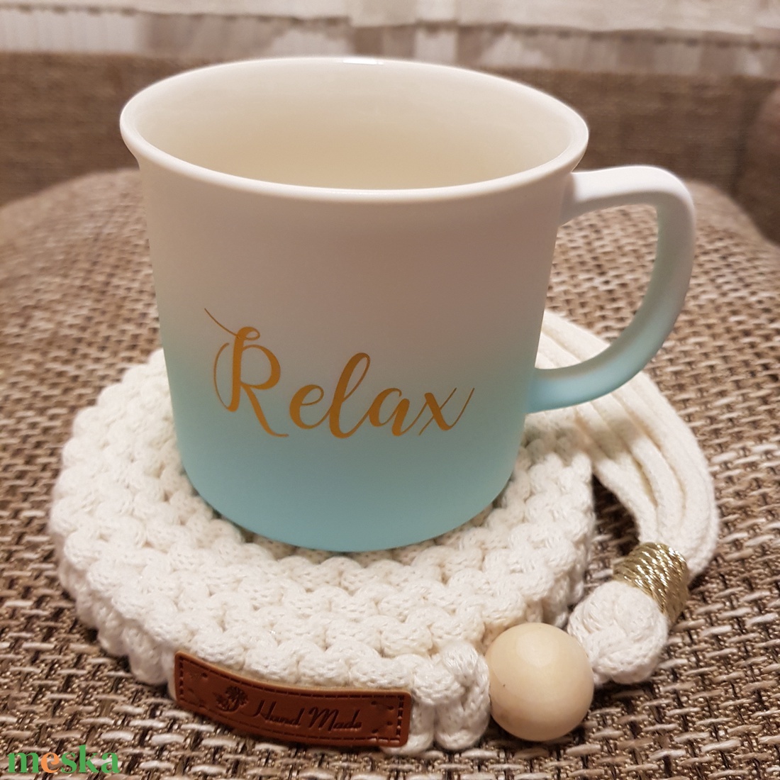 Makramé poháralátét - otthon & életmód - konyhafelszerelés, tálalás - tálalás - tányér- és poháralátét - Meska.hu