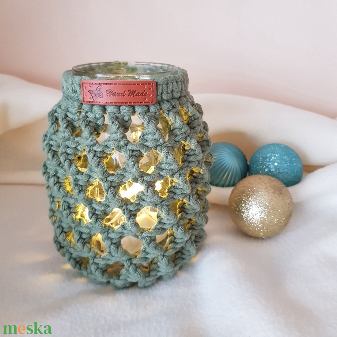 Makramé váza - otthon & életmód - dekoráció - virágdísz és tartó - váza - Meska.hu