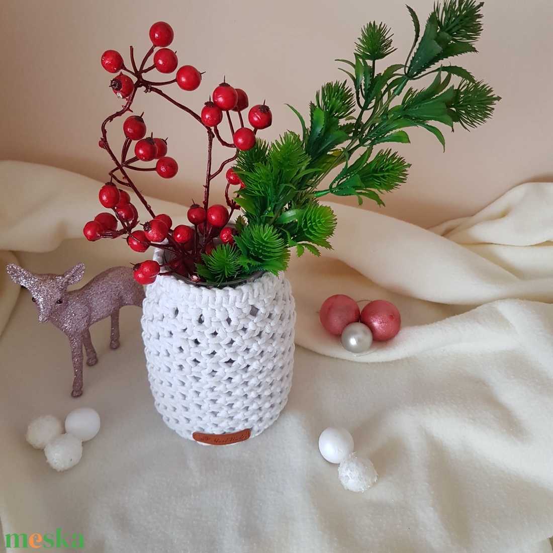 Makramé asztaldísz - otthon & életmód - dekoráció - asztal és polc dekoráció - asztaldísz - Meska.hu