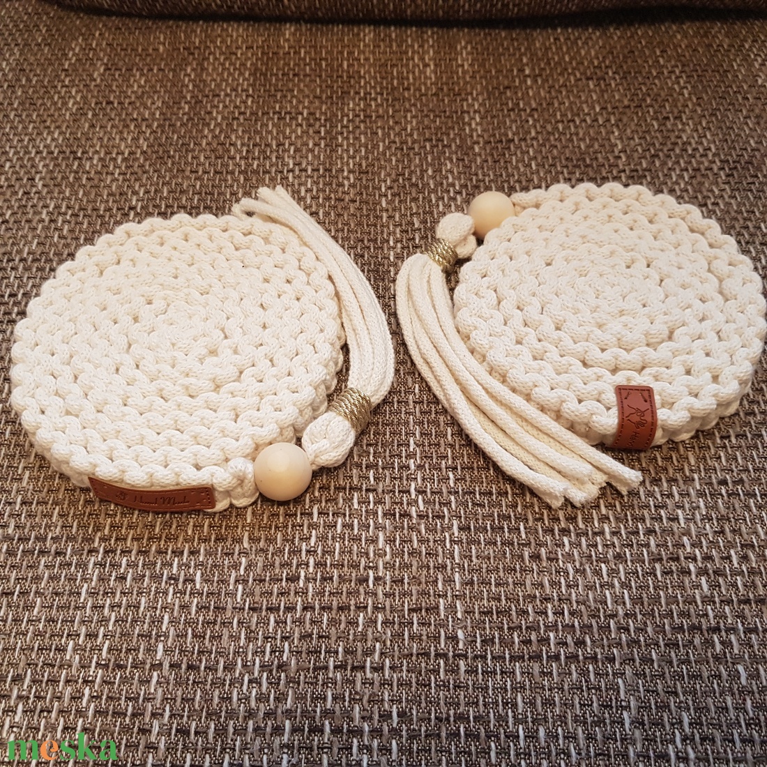 Makramé poháralátét - otthon & életmód - konyhafelszerelés, tálalás - tálalás - tányér- és poháralátét - Meska.hu