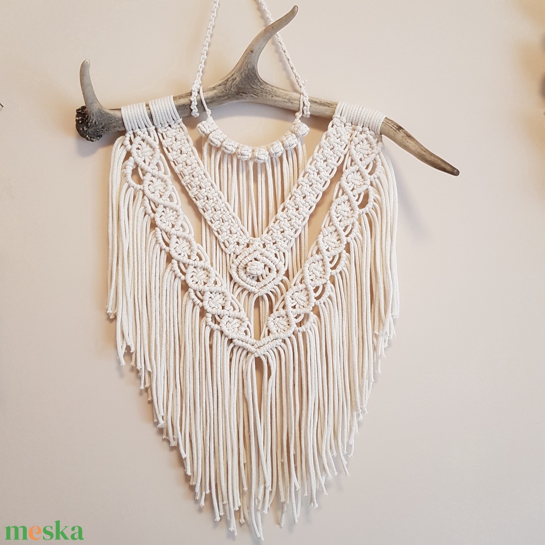 Agancsos makramé falidísz - otthon & életmód - dekoráció - fali és függő dekoráció - falra akasztható dekor - Meska.hu